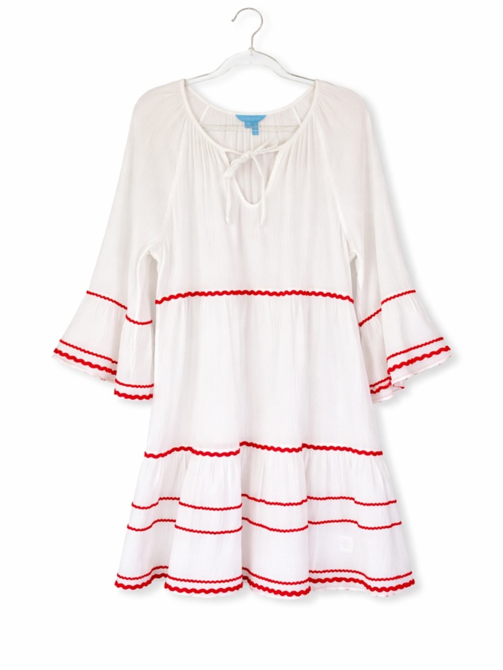 Draper James Magnolia White Crinkle‎ Beach Dress Size Large Beach Nautical Swim - Picture 3 of 6